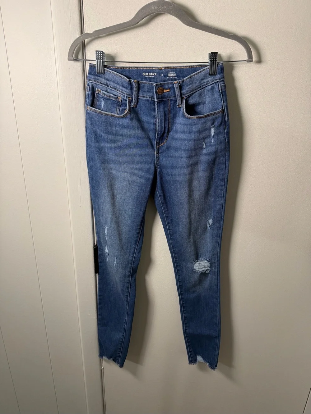 Old Navy Girls Denim Distressed Rockstar Jegging Jeans | Size 14